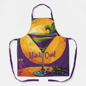 Midden eeuw Mardi Gras Zonsondergang Fleur De Lis Schort (Voorkant)