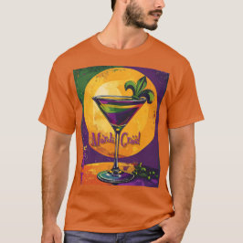 Midden eeuw Mardi Gras Zonsondergang Fleur De Lis  T-shirt