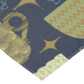 Midden eeuw marine blauw theekopje patroon tafelkleed (Gekanteld)