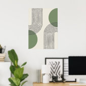 Midden eeuw minimale kunst poster (Thuiskantoor)