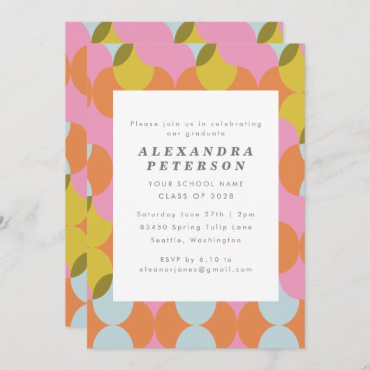 Midden Eeuw Mod Abstract Geometrische Afstudeer  Kaart (Voorkant / Achterkant)