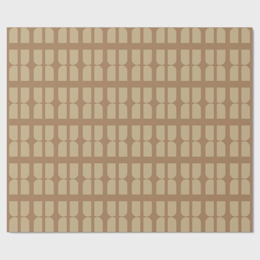 Midden eeuw Mod Boho Neutrale boog patroon Cadeaupapier (Vlak)