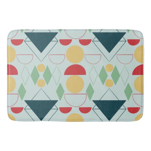 Midden Eeuw Mod Mint Geometrisch Badmat (Voorkant)