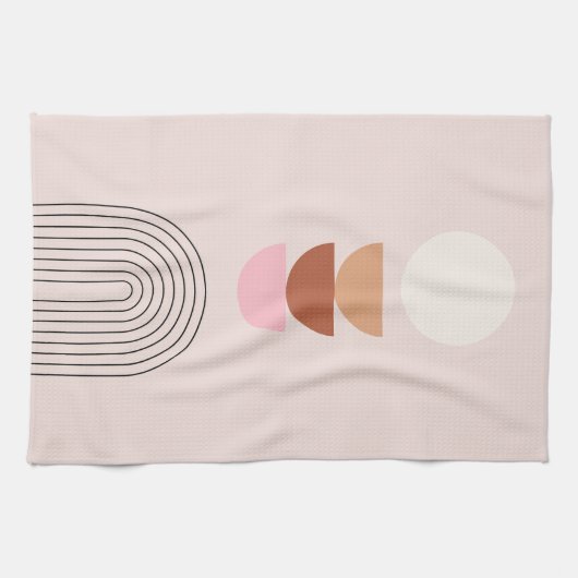 Midden eeuw Modern 08 Arch Blush Roze Theedoek (Horizontaal)