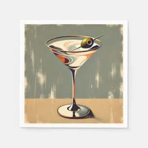Midden Eeuw Modern 1 Olijf Martini Schilderij Servet