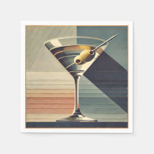 Midden eeuw modern 2 olijf martini cocktailuur servet