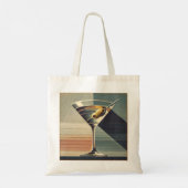 Midden Eeuw Modern 2 Olijf Martini Cocktailuur Tote Bag (Achterkant)