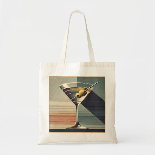 Midden Eeuw Modern 2 Olijf Martini Cocktailuur Tote Bag (Voorkant)