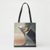 Midden eeuw modern 2 olijf martini cocktailuur tote bag (Voorkant)
