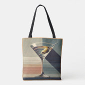 Midden eeuw modern 2 olijf martini cocktailuur tote bag (Achterkant)