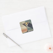 Midden Eeuw Modern 2 Olijf Martini Cocktailuur Vierkante Sticker (Envelop)
