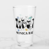 Midden Eeuw Modern 50er Zwarte Katten Glas (Achterkant)