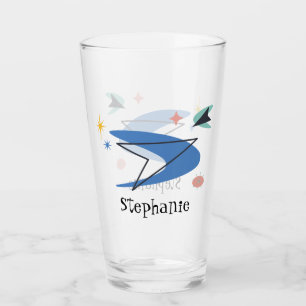 Midden Eeuw Modern 50s Gepersonaliseerde Naam Glas