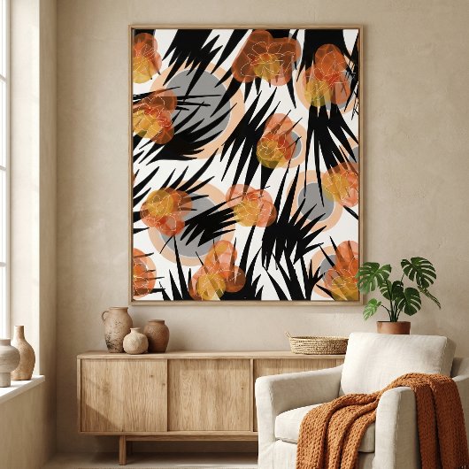 Midden eeuw modern abstract geometrisch aquarel poster