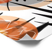 Midden eeuw modern abstract geometrisch aquarel poster (Hoek)