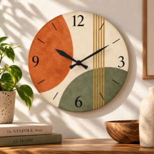 Midden eeuw modern abstract geometrisch retro grote klok