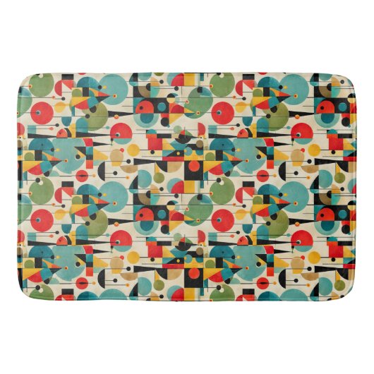 Midden Eeuw Modern Abstract Object Retro Geometris Badmat (Voorkant)
