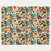 Midden eeuw modern abstract object retro geometris fleece deken (Voorkant (Horizontaal))