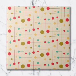 Midden Eeuw Modern Abstract Patroon 29 Crème Tegeltje