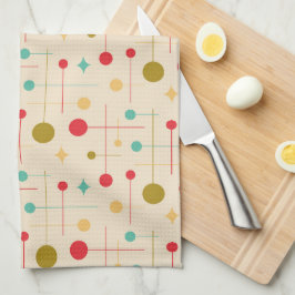 Midden Eeuw Modern Abstract Patroon 29 Crème Theedoek
