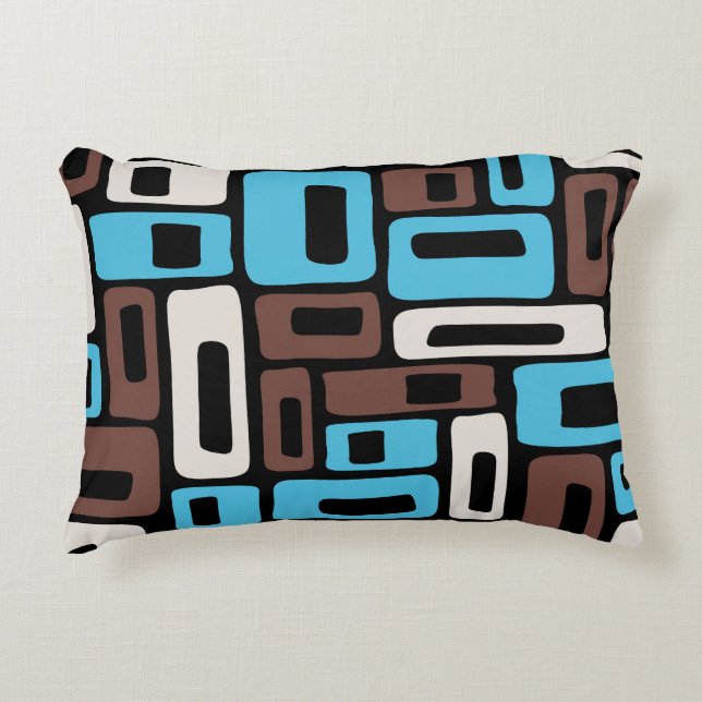 Midden eeuw modern abstract patroon accent kussen (Voorkant)
