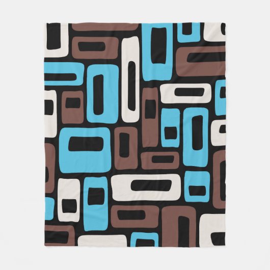Midden eeuw modern abstract patroon fleece deken (Voorkant)