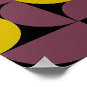 Midden eeuw modern abstract patroon paars rustiek poster (Hoek)
