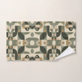Midden eeuw modern abstract patroon saliegroen bad handdoek (Handdoek)