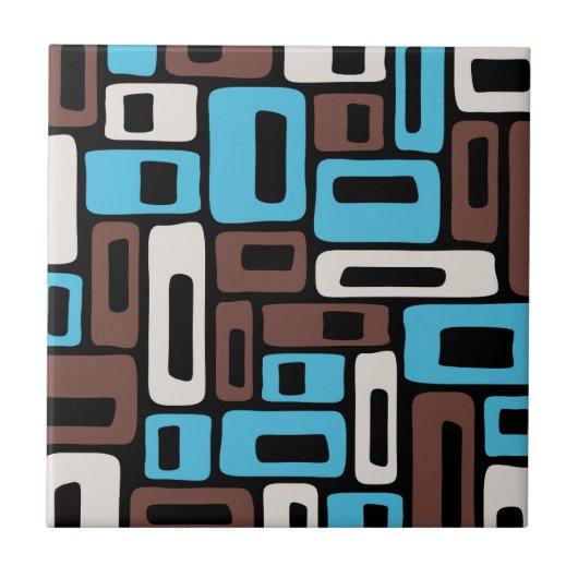 Midden eeuw modern abstract patroon tegeltje (Voorkant)