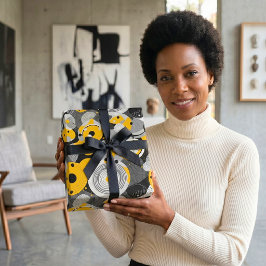 Midden Eeuw Modern Abstracte Cirkel Afrikaanse Ank Cadeaupapier