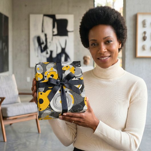 Midden Eeuw Modern Abstracte Cirkel Afrikaanse Ank Cadeaupapier
