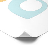 Midden eeuw modern aqua, gele abstracte kussensloo poster (Hoek)