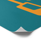 Midden Eeuw Modern Atomair Funky Blokken Poster (Hoek)