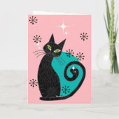 Midden eeuw modern atomaire kat retro gelukkige ve kaart (Achterkant)