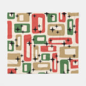 Midden eeuw modern atomaire kerst fleece deken (Voorkant (Horizontaal))