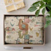 Midden eeuw modern atomaire retro woonkamer tissuepapier (Geschenk)