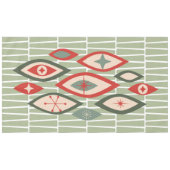 Midden eeuw modern atomaire vormen groen, rood tafelkleed (Voorkant (Horizontaal))