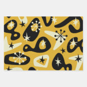 Midden-Eeuw Modern Atomic Abstract Inpakpapier Vel (Voorkant)