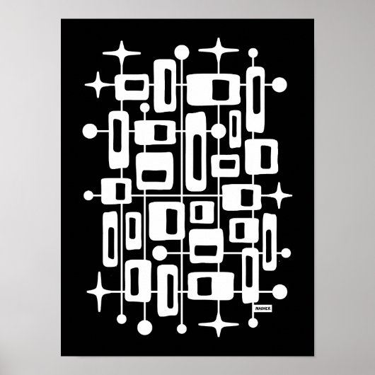 Midden-Eeuw Modern Atomic Abstract Poster (Voorkant)