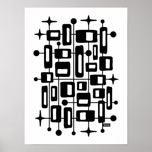 Midden-Eeuw Modern Atomic Abstract Poster (Voorkant)