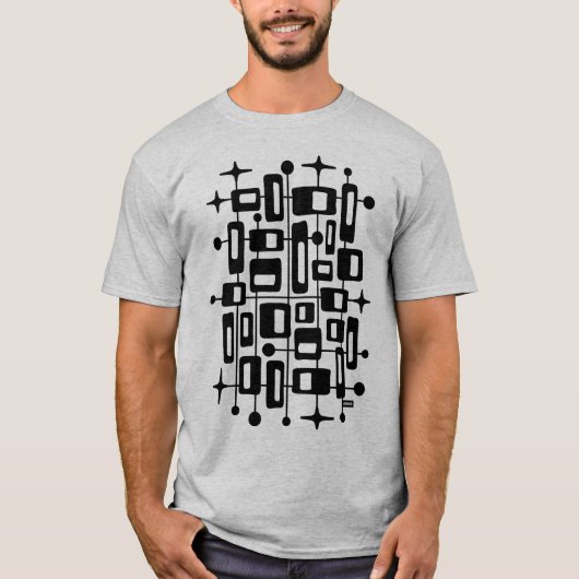 Midden-Eeuw Modern Atomic Abstract T-shirt (Voorkant)