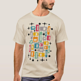 Midden-Eeuw Modern Atomic Abstract T-shirt
