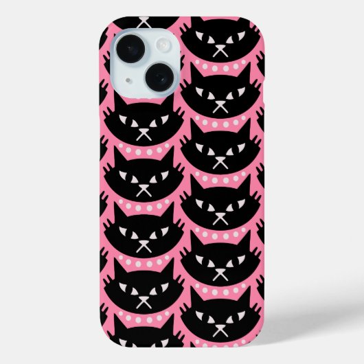 Midden-Eeuw Modern Atomic Cat Pattern Case-Mate iPhone Case (Achterkant)