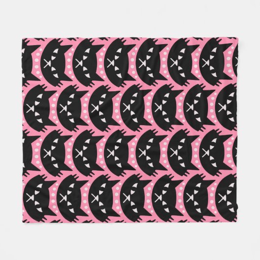 Midden-Eeuw Modern Atomic Cat Pattern Fleece Deken (Voorkant (Horizontaal))