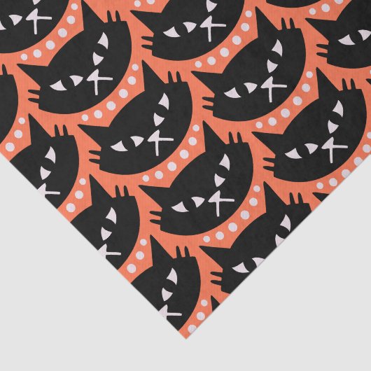 Midden-Eeuw Modern Atomic Cat Pattern Tissuepapier (Detail)