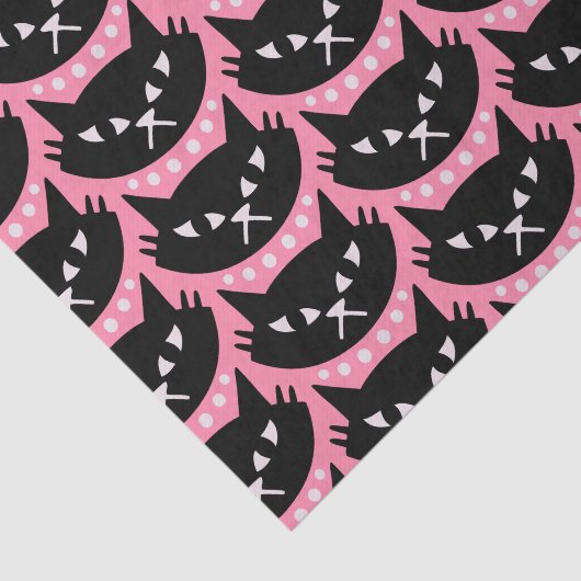 Midden-Eeuw Modern Atomic Cat Pattern Tissuepapier (Detail)