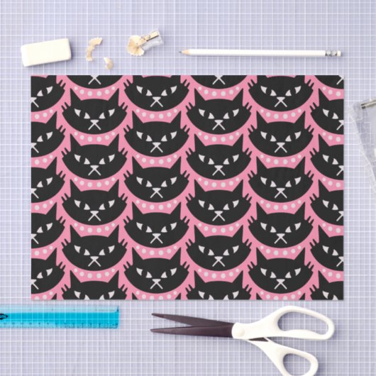 Midden-Eeuw Modern Atomic Cat Pattern Tissuepapier (Craft)