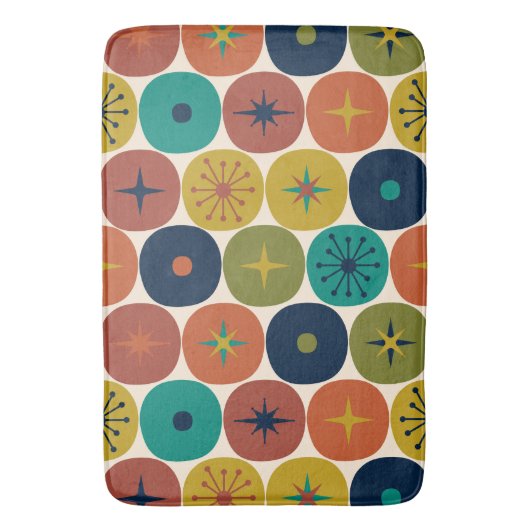 Midden eeuw Modern Atomic Future Retro Patroon Badmat (Voorkant Verticaal)
