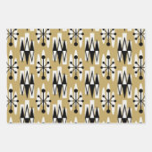 Midden-Eeuw Modern Atomic Holiday Pattern Inpakpapier Vel (Voorkant)