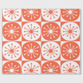 Midden-Eeuw Modern Atomic Retro Sinaasappel Geruit Cadeaupapier (Vlak)